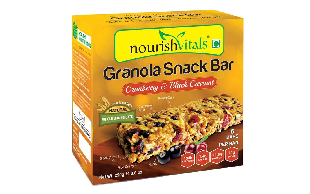 Nourishvitals Granola Snack Bar Cranberry And Black Currant Reviews Ingredients Recipes